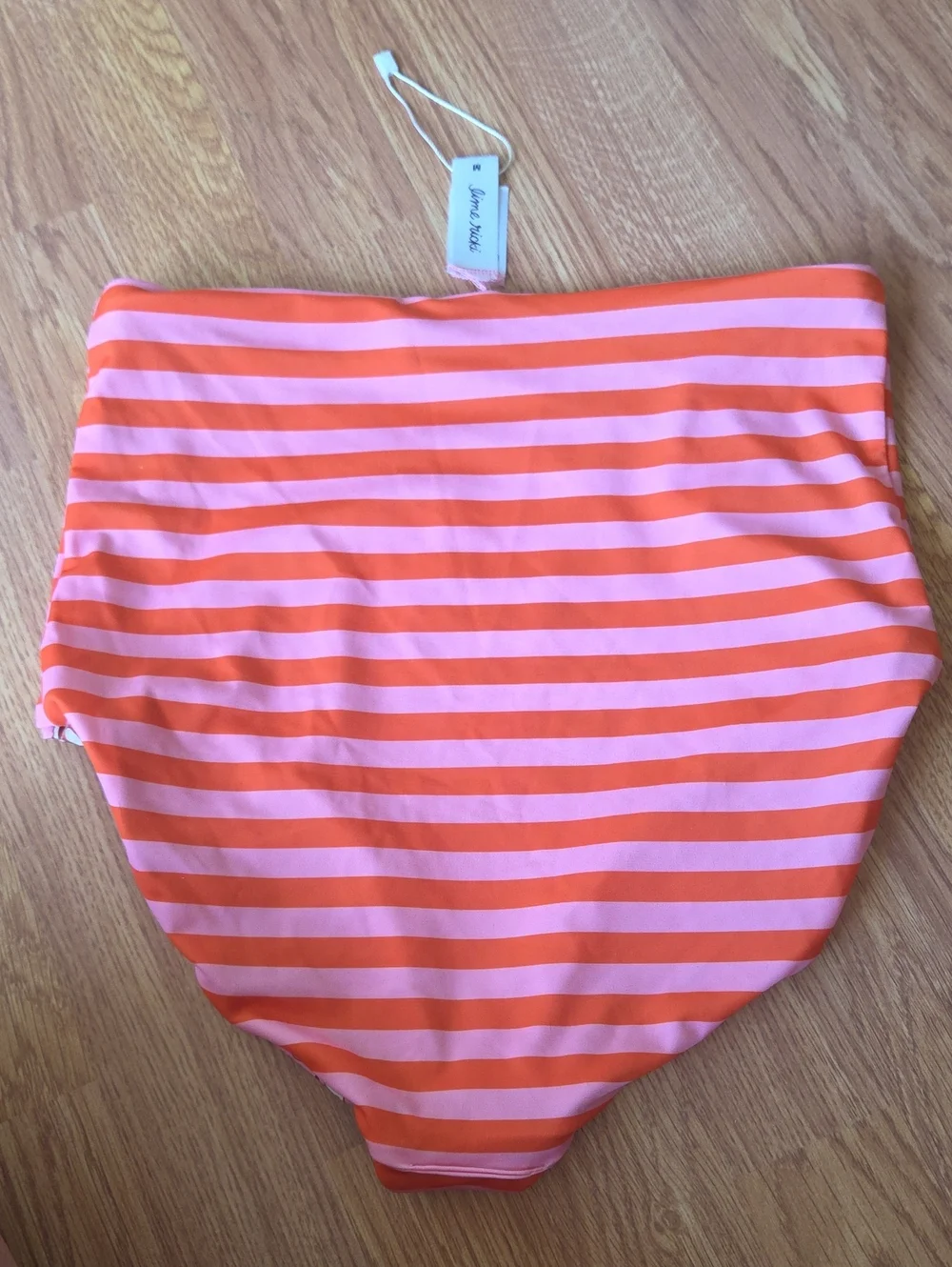 Lime Ricki Bikini Bottoms M Reversible Stripes and Floral 70s Hippie Boho Chic